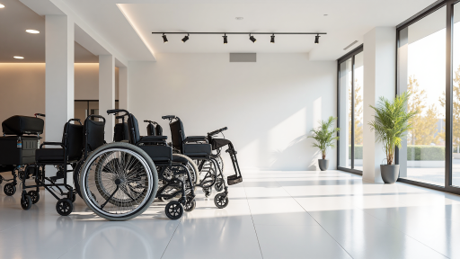 养老院内部场景，多位老人在活动室使用智能设备，护理人员协助操作，明亮温馨环境，现代化设施